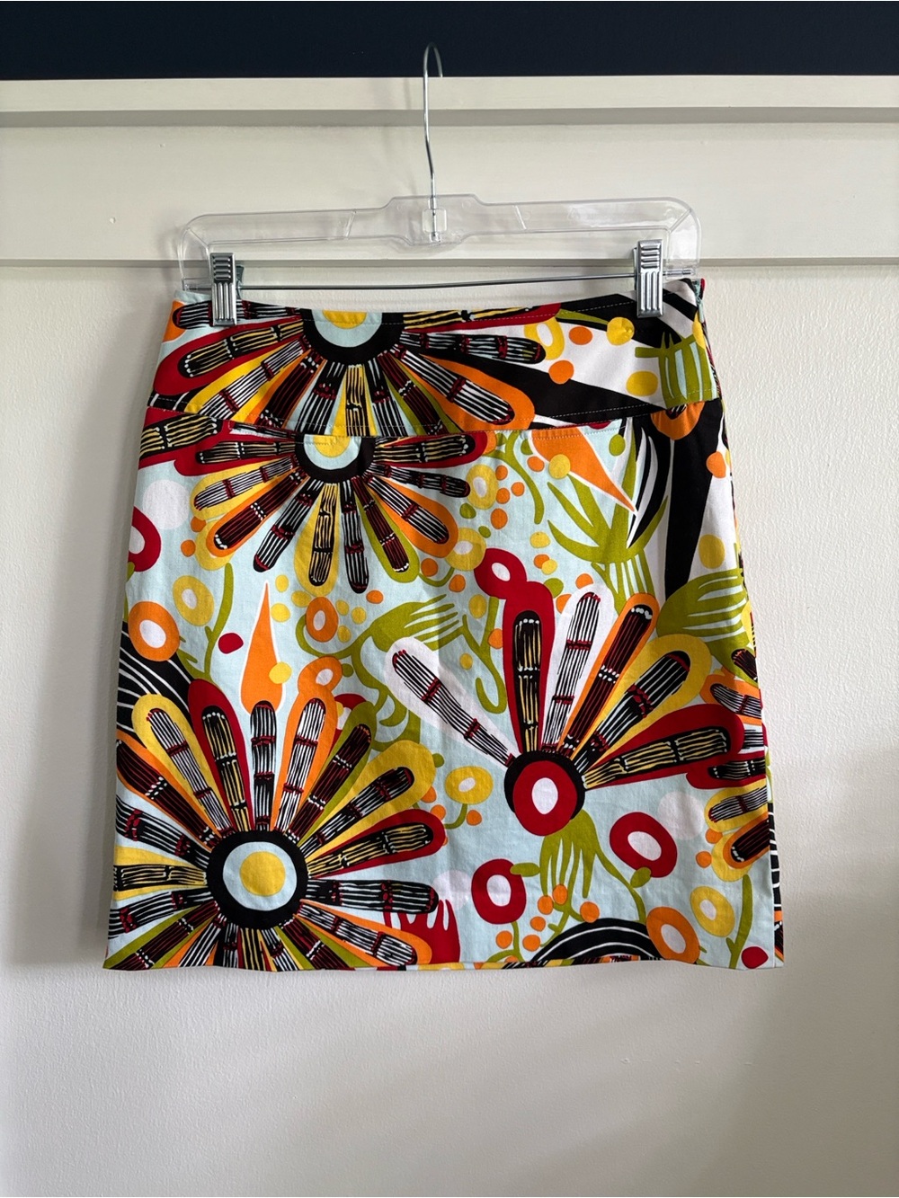 Etcetera Bold Floral Mini Skirt in Red, Orange, Yellow, Green, Black, White